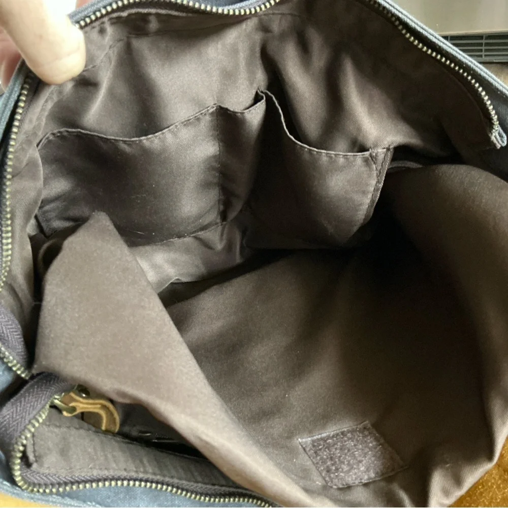 Messenger Bag VASCHY Brown Leather Denim Canvas Computer Pockets Crossbody Tote